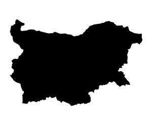 A contour map of Bulgaria. Graphic illustration on a transparent background with black country's...