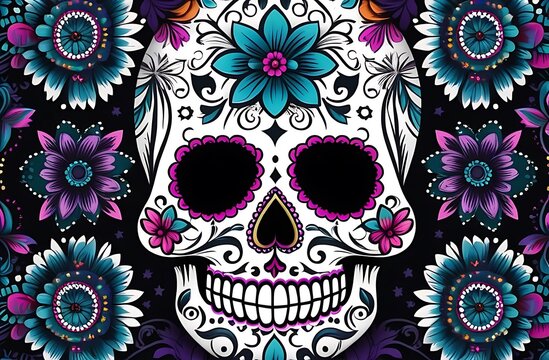 Day of the dead Cinco de Mayo calavera sugar skull 