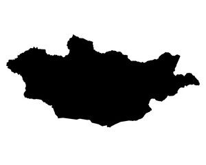 Obraz premium A contour map of Mongoly. Graphic illustration on a transparent background with black country's borders