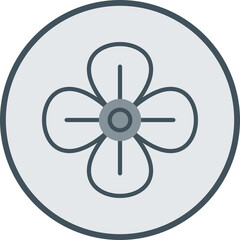 Flower Line Fill Circle Icon