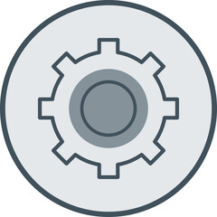 Gear Line Fill Circle Icon
