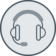 Headphones Line Fill Circle Icon