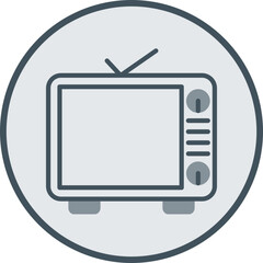 Television Line Fill Circle Icon