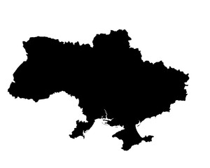 Obraz premium A contour map of Ukraine. Graphic illustration on a transparent background with black country's borders
