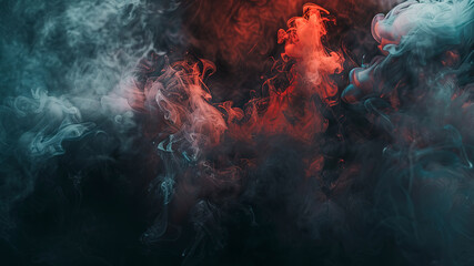 full hd dark background with smoke, dark colors with smoke, smoke in the dark, dark banner - obrazy, fototapety, plakaty