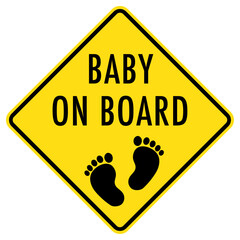 Vector graphic of baby on board sign for car windscreen