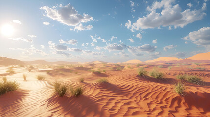 Desert Sahara Desert Landscape View Aspect 16:9  - obrazy, fototapety, plakaty