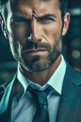 Fototapeta premium Trendy style businessman. Close up view