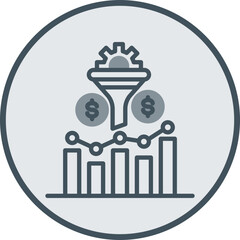 Conversion Tracking Line Fill Circle Icon