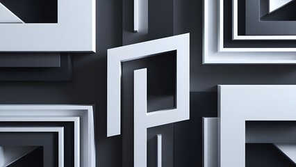 Abstract geometric 3d texture wall background. generative ai