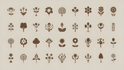 flat flower icon suitable for design assets, ai generative