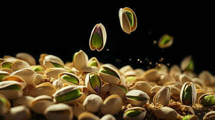 Background filled with rich pistachios