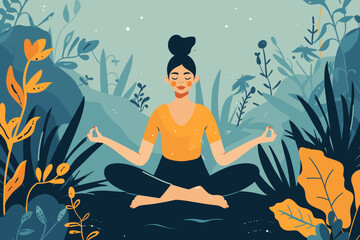 Mindfulness meditation for a healthy mind, individual watering brain sapling that blossoms into happy face, representing relaxation techniques to promote mental wellbeing and positive attitude.