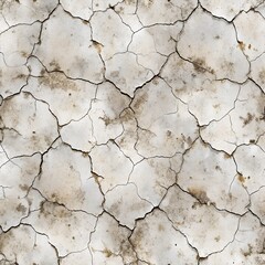 Fototapeta premium dry cracked soil seamless pattern old wall texture background, repeating