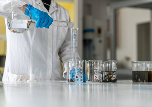 chemist works in a chemical laboratory