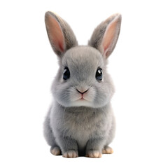Cute Easter Bunny. Isolated on transparent background.