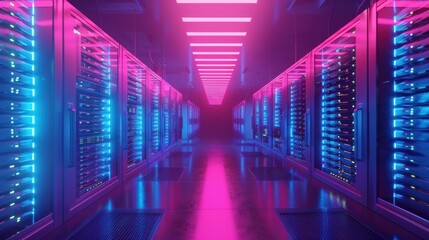 a server room infused with node-based programming data design - obrazy, fototapety, plakaty
