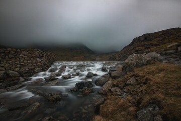 waterfall in the mountains