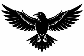 Flying crow silhouette vector illustration 