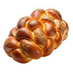 Challah bread with sesame seeds. isolated on transparent background.