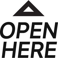 Open Here Icon Black Color flat style