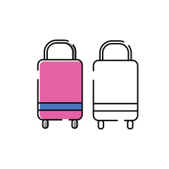 suitcase illustration. white background. traveling vector icon.