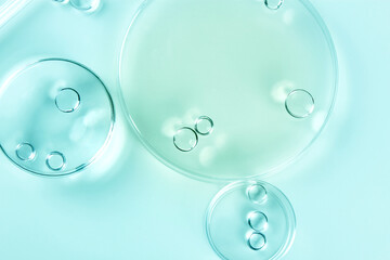 Chemical laboratory research. Abstract cosmetic laboratory. Glass model of molecules.