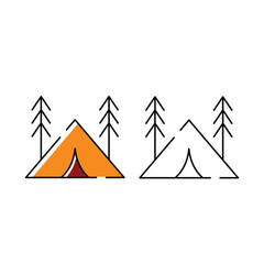 Fototapeta premium tent illustration. on a white background. camping vector icon.