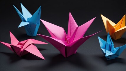 Obraz premium Postcard for World Origami Day, November 11. Concept 