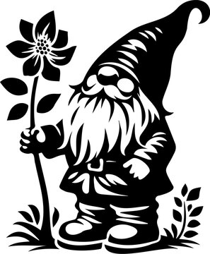 recommend clip art: Gnome Silhouette Design. Vector Illustration of forest gnome