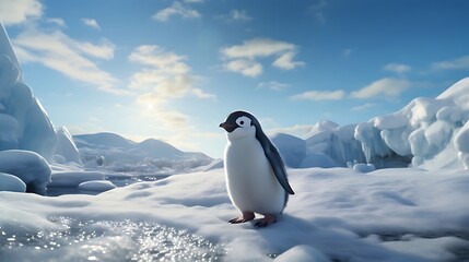 Solitary Yet Endearing: A Charming Penguin Embarks on a Solo Waddle, Captivating with Its Irresistible Charm and Graceful Gait in the Vast Antarctic Landscape