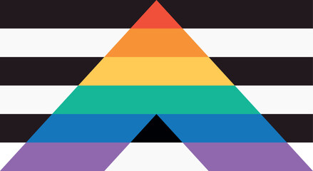 LGBTQ+ Rights Pride Flag of Straight Ally Vector