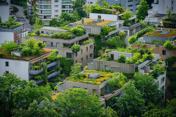 Fototapeta premium Eco-Friendly Rooftop Utopia