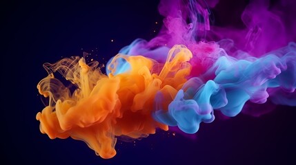 Fototapeta premium Colorful ink in water on a black background. Abstract background.