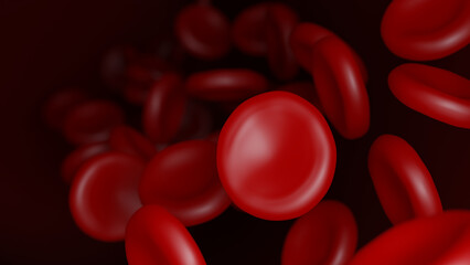 Red blood cells. Erythrocytes. 3d illustration.