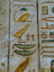 Hieroglyphics at Valley of the Kings , Luxor , Egypt