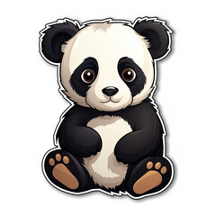 Obraz premium panda, Sticker, Cute, Dark Colors сreated with Generative Ai