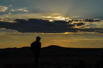 Sunlight at dusk in the mountains of the Serra do Cipó region in Minas Gerais, Brazil