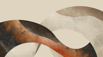 Warm brown tones in a soft, overlapping circular design. - obrazy, fototapety, plakaty