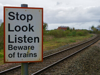 Obraz premium railroad crossing sign