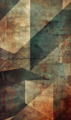  Rustic abstract pattern with a mix of weathered geometric shapes.