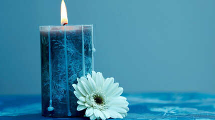 candle and flowers