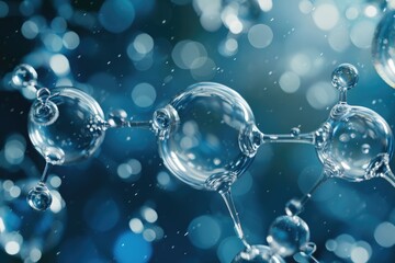 Scientific abstract image  Cell membrane  molecules  bubbles.