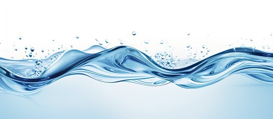 A detailed painting of an electric blue wind wave captured in a closeup view on a white background, showcasing the beauty of liquid art in nature