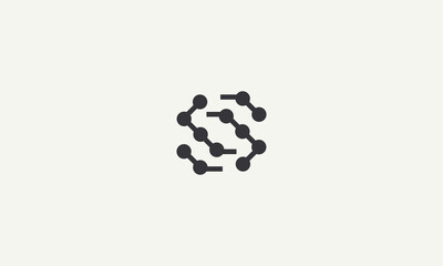 initial letter S technology simple monogram logo design vector illustration