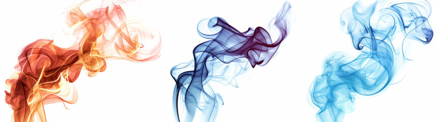 Richly colored smoke streams creating an abstract blend of elegance and motion, perfect for creative projects
