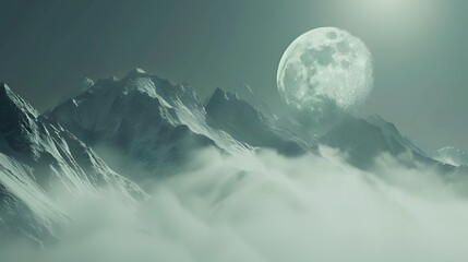 moon in the mountain
 - Powered by Adobe