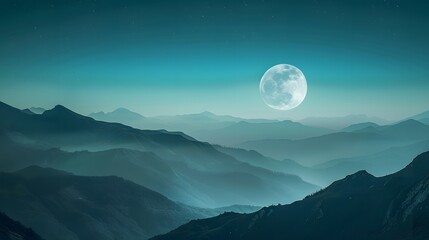 Naklejka na ściany i meble moon in the mountain 