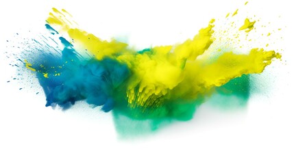 Colorful ink splashes isolated on white background. Abstract art.
