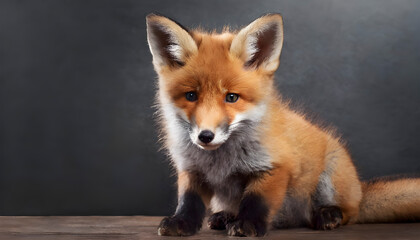 Curious Observer. Baby Fox Gazing into the Night.